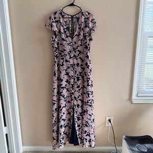 Hutch Ruffle Sleeve Button Front Maxi Dress